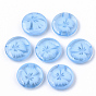 Translucent Buttons, Resin Sewing Button, Bead in Bead, Flat Round with Flower Pattern