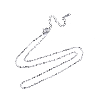 304 Stainless Steel Dapped Chains Necklace for Men Women