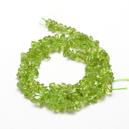 Natural Olive Quartz Chip Beads Strands, 5~14x4~10mm, Hole: 1mm, about 15.5 inch ~16.1 inch