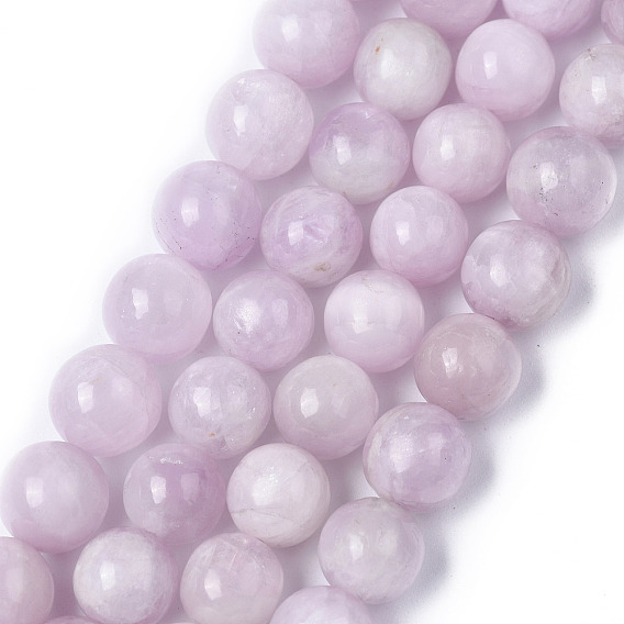 Natural Gemstone Kunzite Round Beads Strands, Spodumene Beads