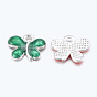 Alloy Enamel Charms, Cadmium Free & Lead Free, Butterfly, Silver Color Plated, 13.5x11x2.5mm, Hole: 1.5mm