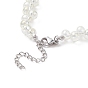 Glass Teardrop Beaded Necklaces, 304 Stainless Steel Jewelry for Women