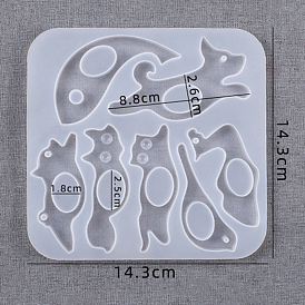 Moldes de marcador de pulgar de silicona con forma de animal, moldes de posavasos de fundición de resina, para resina uv, fabricación artesanal de resina epoxi