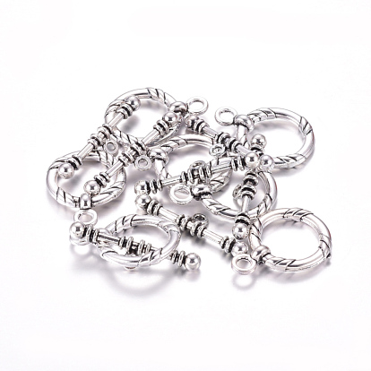 Tibetan Style Toggle Clasps, Lead Free and Cadmium Free
