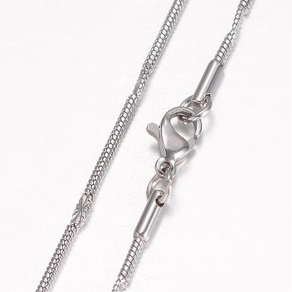 304 Stainless Steel Necklace, Herringbone Chain Necklaces, with Lobster Claw Clasps