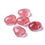 Cherry Quartz Glass Beads, No Hole/Undrilled, Heart