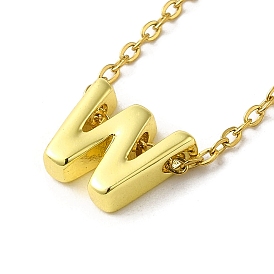 Colliers pendentifs en laiton, colliers d'acier inoxydable, lettre w