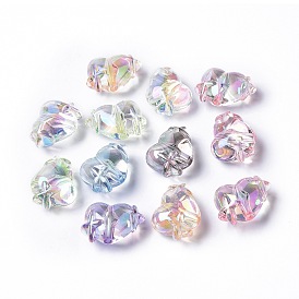 Transparen Acrylic Beads, AB Color Plated, Heart