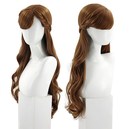 Мода мультфильм сладкий стиль косплей длинные волнистые парики, термостойкое высокотемпературное волокно, парики для женщин, парики с челкой