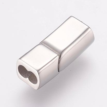304 Stainless Steel Magnetic Clasps with Glue-in Ends