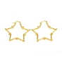 Brass Hoop Earrings, Long-Lasting Plated, Star