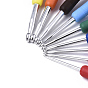 Набор алюминиевых крючков разных размеров, с абс пластиковой ручкой, для плетения крючком швейных инструментов, платина