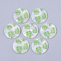 Cellulose Acetate(Resin) Pendants, Tropical Leaf Charms, 3D Printed, Flat Round, Monstera Leaf/Snowflak/Sakura Flower Pattern