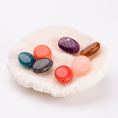 Acrylic Beads, Imitation Gemstone Style, Oval