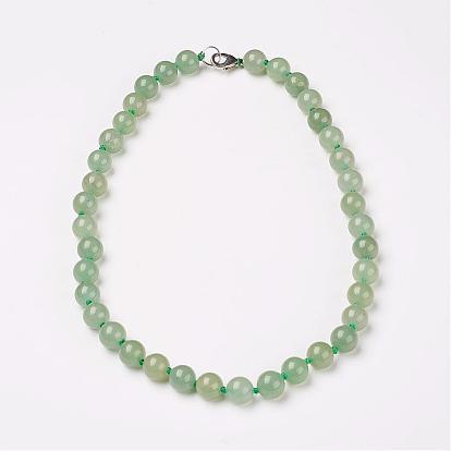 Colliers de perles de pierres précieuses, avec fermoirs mousquetons en laiton  , ronde
