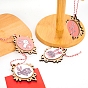 Easter Theme Wood Oval with Rabbit Pendant Decoration, for Home Party Hanging Decoration