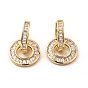 Boucles d'oreilles pendantes à double anneau entrelacées en zircone cubique transparente, bijoux en laiton de placage de rack pour les femmes