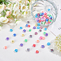 200Pcs 10 Colors Handmade Flower Printed Polymer Clay Beads, Flower