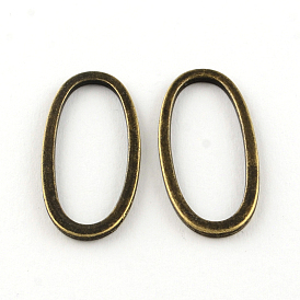 Oval Tibetan Style Alloy Linking Rings, Cadmium Free & Lead Free, 34x15.5x1.5mm, about 632pcs/1000g
