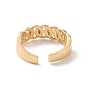 Brass Curb Chains Shape Open Cuff Ring for Women, Cadmium Free & Lead Free
