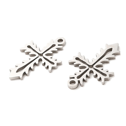 316L Surgical Stainless Steel Pendants, Laser Cut, Cross Charms