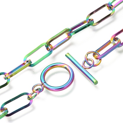 Revestimiento al vacío unisex 304 collares de cadena con clip de acero inoxidable, con corchetes de la palanca