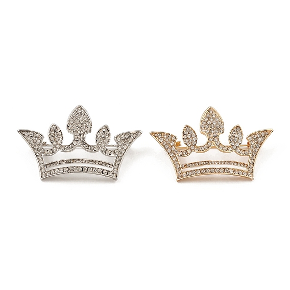 Broche de corona de diamantes de imitación, insignia de aleación para ropa de mochila