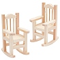 Décorations pour la maison en bois de pin naturel, fauteuil à bascule
