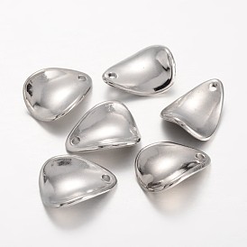 CCB Plastic Teardrop Pendants, 20x15x4mm, Hole: 2mm