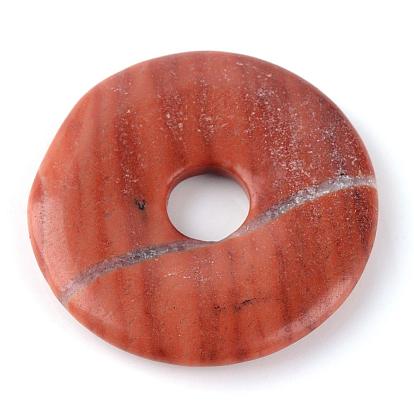 Pendentifs de pierres précieuses naturelles et synthétiques, disque de donut / pi, teint