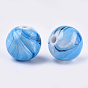 Opaque Spray Painted Acrylic Beads, Round