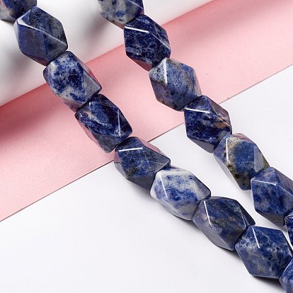 Natural Sodalite Beads Strands, Faceted, Rhombus
