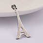 Ion Plating(IP) 304 Stainless Steel Pendants, Eiffel Tower