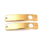 201 Stainless Steel Connector Charms, Real 24K Gold Plated, Curved Rectangle Links with Rhombus/Clover/Round/Cross Pattern