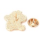 Alloy Enamel Brooches, Enamel Pin, with Butterfly Clutches, Unicorn, Light Gold