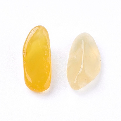 Perles d'agate jaune naturelle, teint, non percé / pas de trou, puces