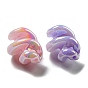 UV Plating Opaque Luminous Acrylic Beads, Iridescent, Spiral