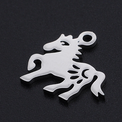 201 Stainless Steel Charms, Horse, Hollow