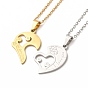 Heart Matching Couple Pendant Necklaces & Stud Earrings, Vacuum Plating 304 Stainless Steel Word I Love You Jewelry Set for Valentine's Day