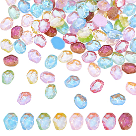 CHGCRAFT 96Pcs 8 Colors Glass Cabochons, Nail Art Decoration Accessories for Women, Ice Cube