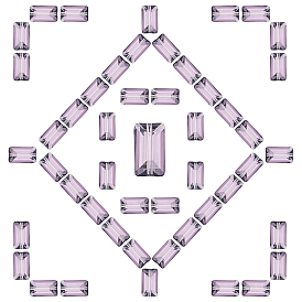 Perles de cristal autrichien imitation sunnyclue, grade de aaa, facette, rectangle