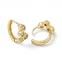 Clear Cubic Zirconia Flat Round Hoop Earrings, Rack Plating Brass Jewelry for Women, Cadmium Free & Nickel Free & Lead Free