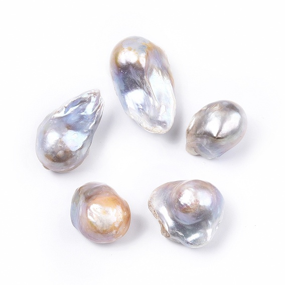 Perlas de keshi barrocas naturales, cuentas de perlas de agua dulce, ningún agujero, pepitas