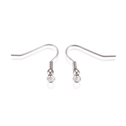 Ion Plating(IP) 304 Stainless Steel Earring Hooks, Ear Wire, with Horizontal Loop
