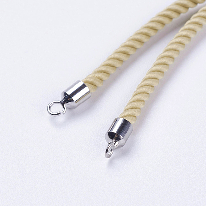 Nylon Twisted Cord Bracelet Making, Slider Bracelet Making, with Brass Findings, Cadmium Free & Lead Free, Long-Lasting Plated, Tree of Life, Light Khaki