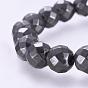 Magnetic Synthetic Hematite Beaded Stretch Bracelets, Round, Faceted