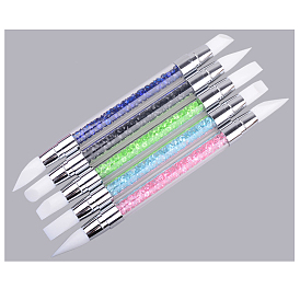 Silicone Double-Head Nail Art Brush, Sculpture Pen, Carving Craft Dotting Tools