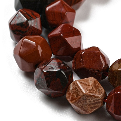 Natural Red Jasper Beads Strands, Faceted, Polygon