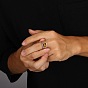 Прямоугольное кольцо на палец из натурального тигрового глаза, ювелирные изделия из сплава