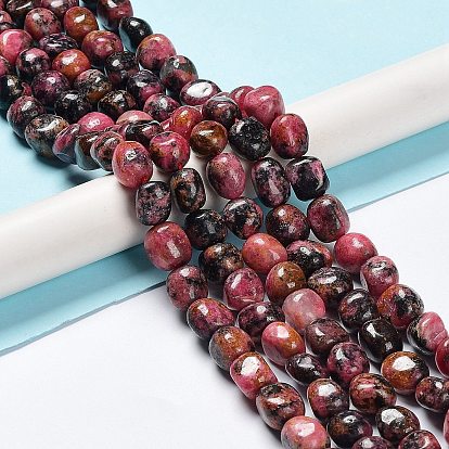 Natural Rhodonite Beads Strands, Nuggets Tumbled Stone